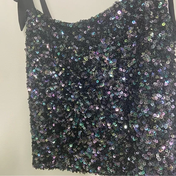 FREE PEOPLE Hey Girl Sequin Cami in Night Size M - Picture 3 of 5